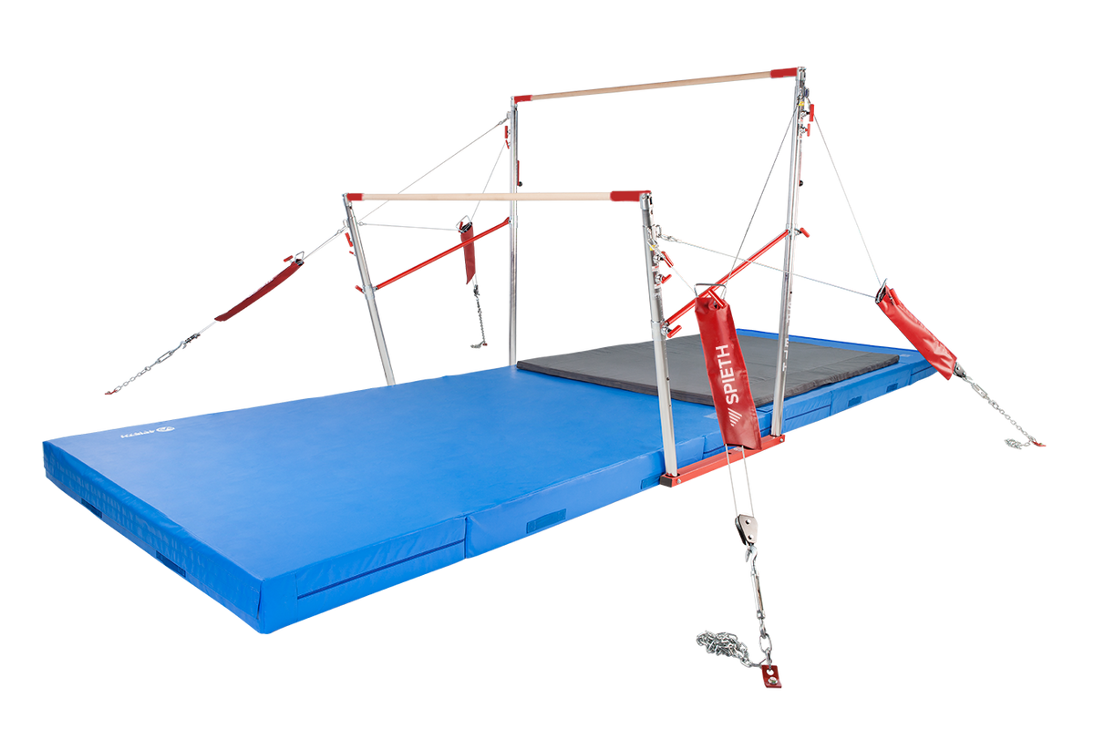 ALL-AMERICAN UNEVEN BARS W/ NATURAL FIBER COMPETITION RAILS - STD CABLES