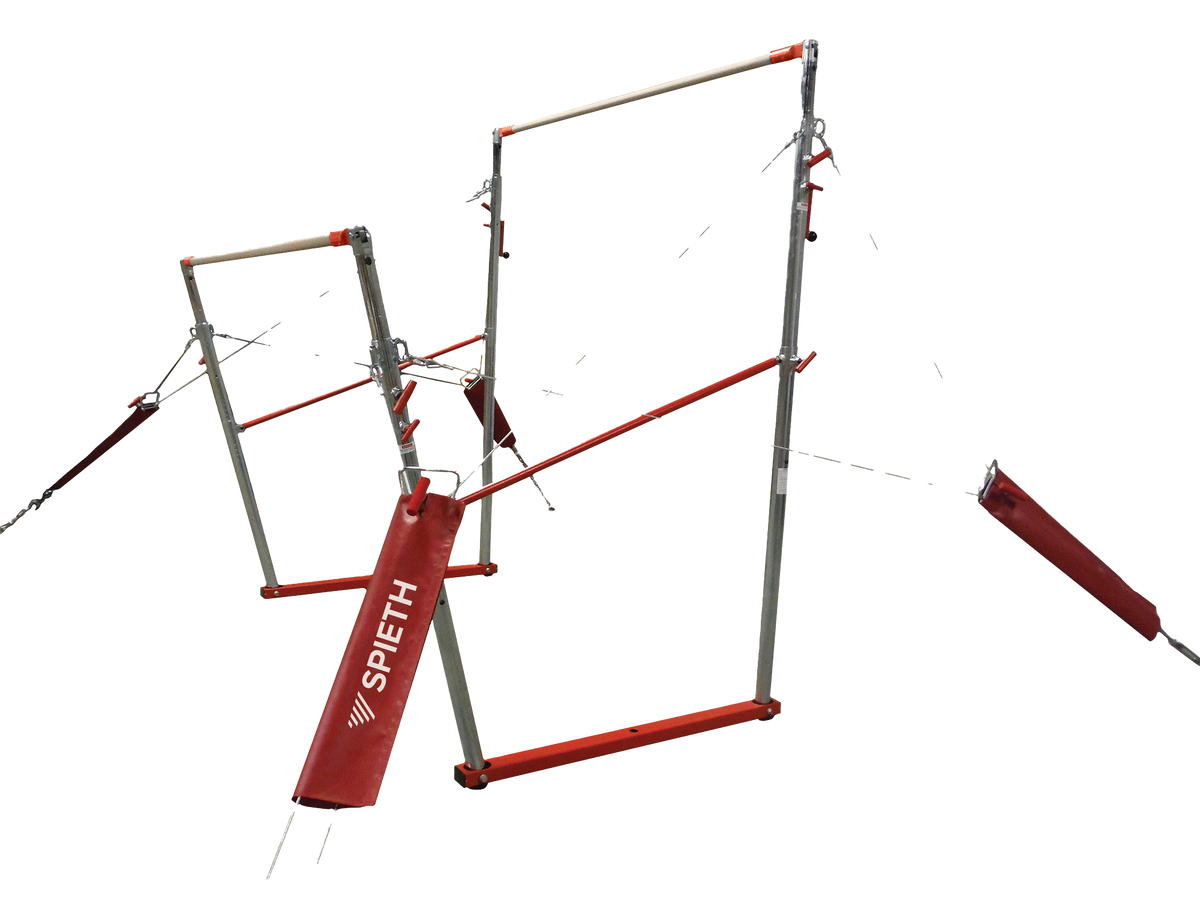 ALL-AMERICAN UNEVEN BARS W/ NATURAL FIBER COMPETITION RAILS - STD CABLES