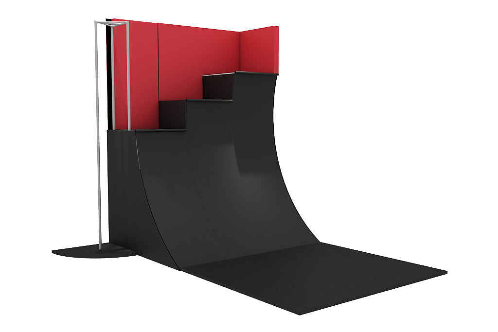 12&#39; warped wall c/w railings